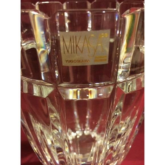 Mikasa Reflections Crystal Vase Heavy With Tag Yugoslavia Discontinued 1990s - Picture 3 of 7